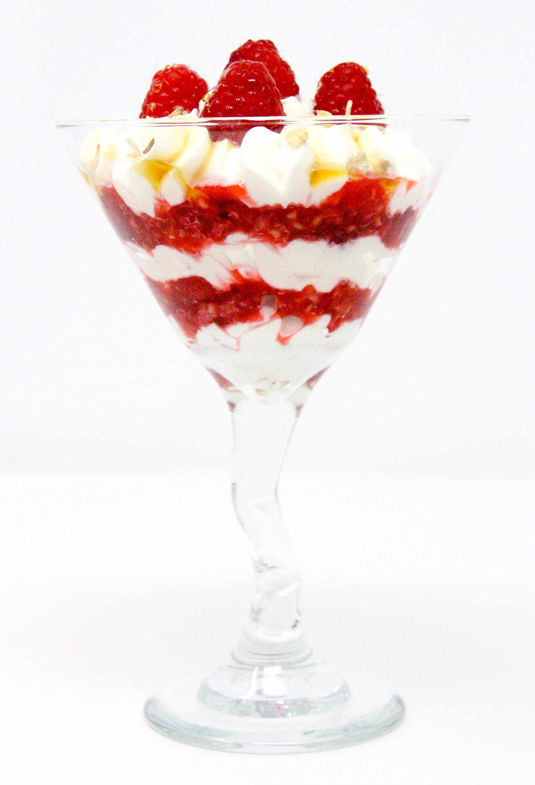This Americanized version of Cranachan features layers of sweet red raspberries, whiskey imbued whipped cream and toasted oats making it a popular Burns Day dinner dessert! 