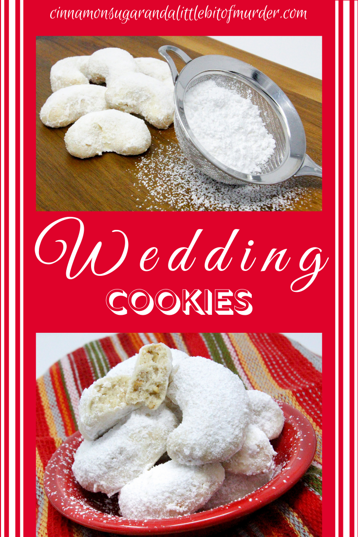 Katie’s Wedding Cookies are easy to mix up and the mild, crunchy cashews complements the flaky cookie base. The cookie itself isn’t overly sweet, so the extra coating of confectioners’ sugar provides the perfect balance. Recipe shared with permission granted by Daryl Wood Gerber, author of SIMMERING WITH RESENTMENT. 