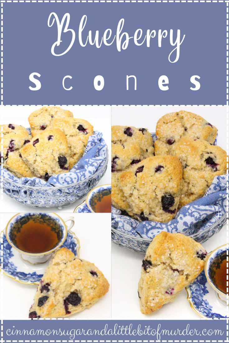 Flaky, rich, and with the yummy sweetness of the blueberries, these Blueberry Scones can be made year-round thanks to being able to use either fresh or frozen blueberries, depending on the season. Recipe shared with permission granted by Maddie Day, author of MURDER IN A CAPE COTTAGE. 