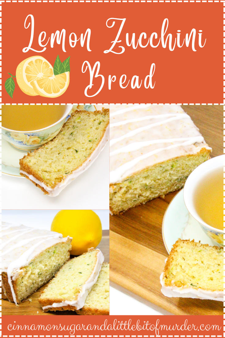 Lemon Zucchini Bread is simple to make. The lemon juice gives it a lighter flavor and the lemony glaze makes it taste indulgent. Recipe shared with permission granted by Valerie Burns, author of TWO PARTS SUGAR, ONE PART MURDER.