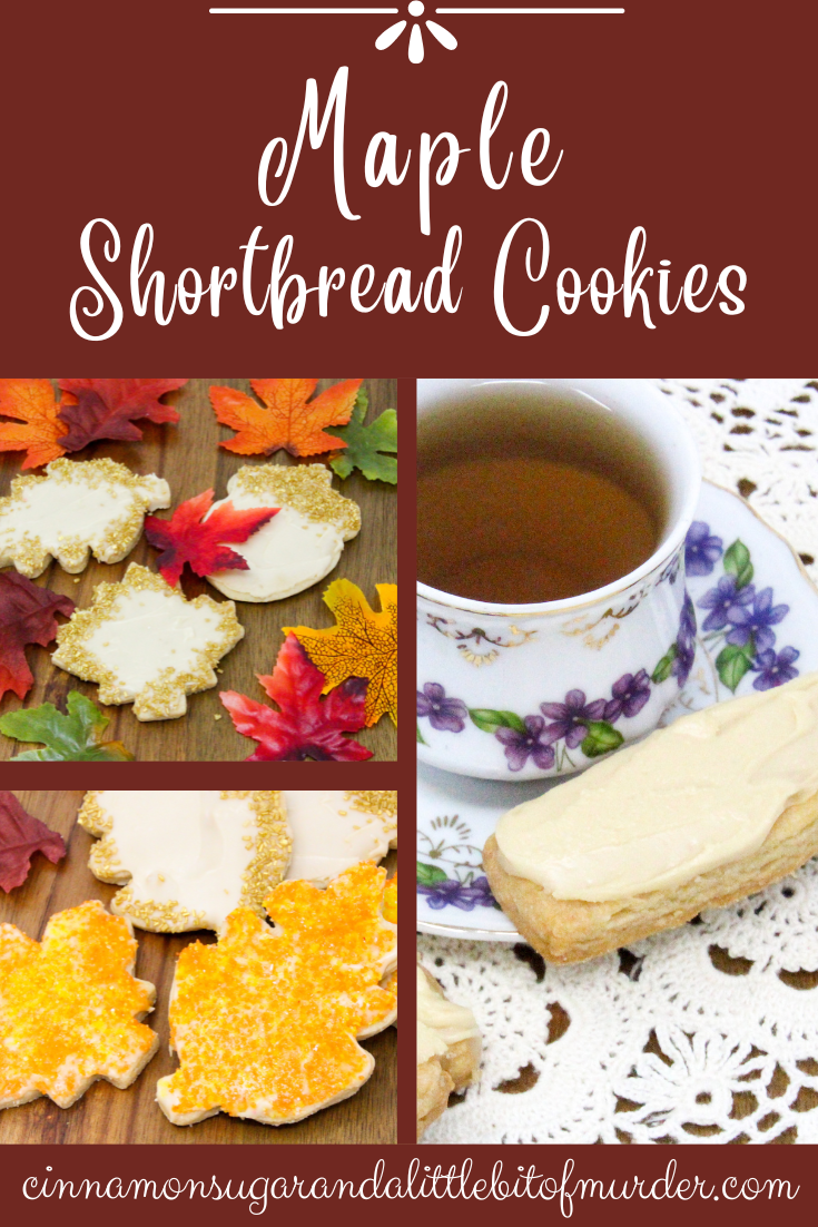 Sweetened with maple sugar and brown sugar, Maple Shortbread Cookies are flaky and tender, and evoke the flavor of autumn. Recipe created by Cinnamon & Sugar for Catherine Bruns, author of A DOOMFUL OF MURDER. 