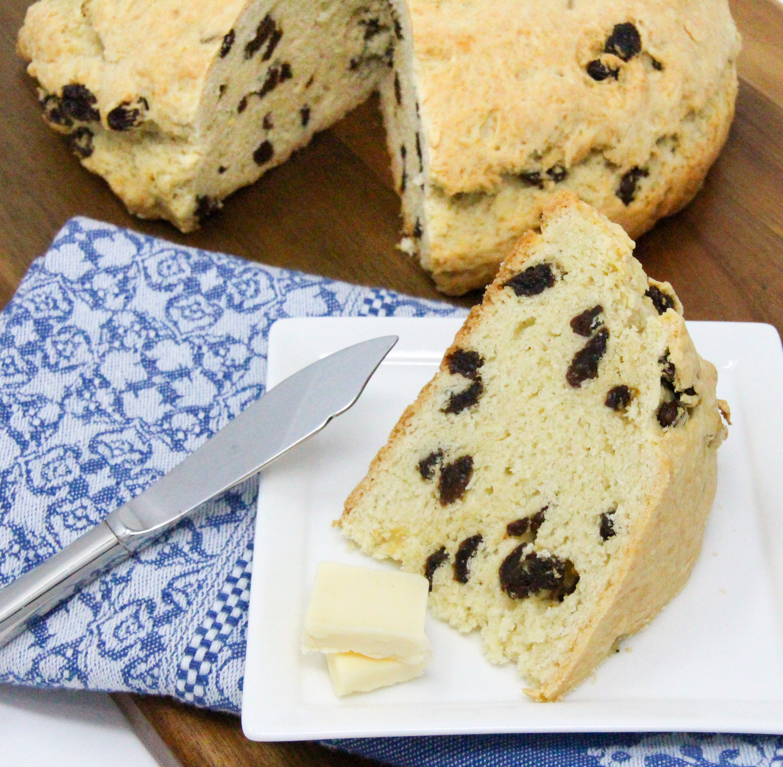 Delicious and easy to make, this Irish Soda Bread comes together quickly using only one-bowl. Toasted and slathered with butter or served with a bowl of soup, this Irish treat is perfect any time of the year. Recipe shared with permission granted by Barbara Ross, author of Irish Coffee Murder. 