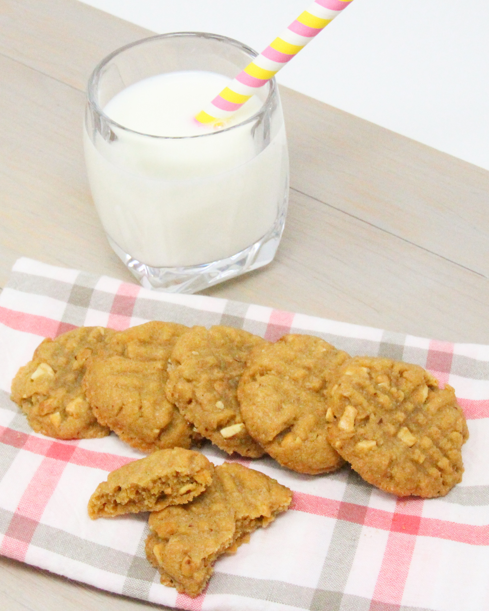 Using only four ingredients and NO flour, these easy peanut butter cookies are naturally gluten-free and are crispy on the edges and chewy on the insides. Recipe shared with permission granted by Valerie Burns, author of MURDER IS A PIECE OF CAKE. 