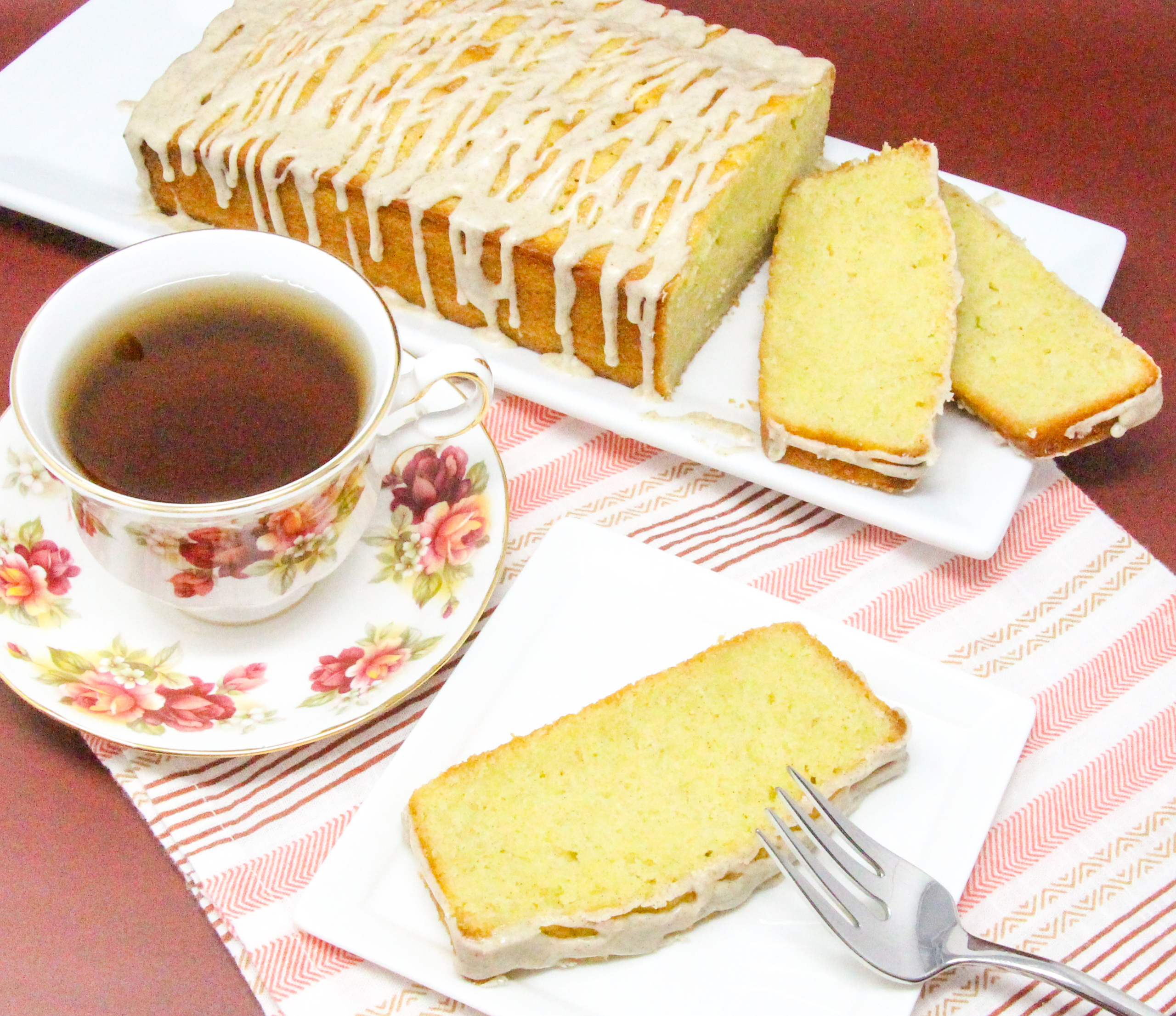 Maple Cardamom Breakfast Cake is a tender crumb loaf cake flavored with cardamom, an often overlooked spice. An extra layer of sweetness and flavor is provided with the maple cardamom glaze. Recipe shared with permission granted by Libby Klein, author of MISCHIEF NIGHTS ARE MURDER.