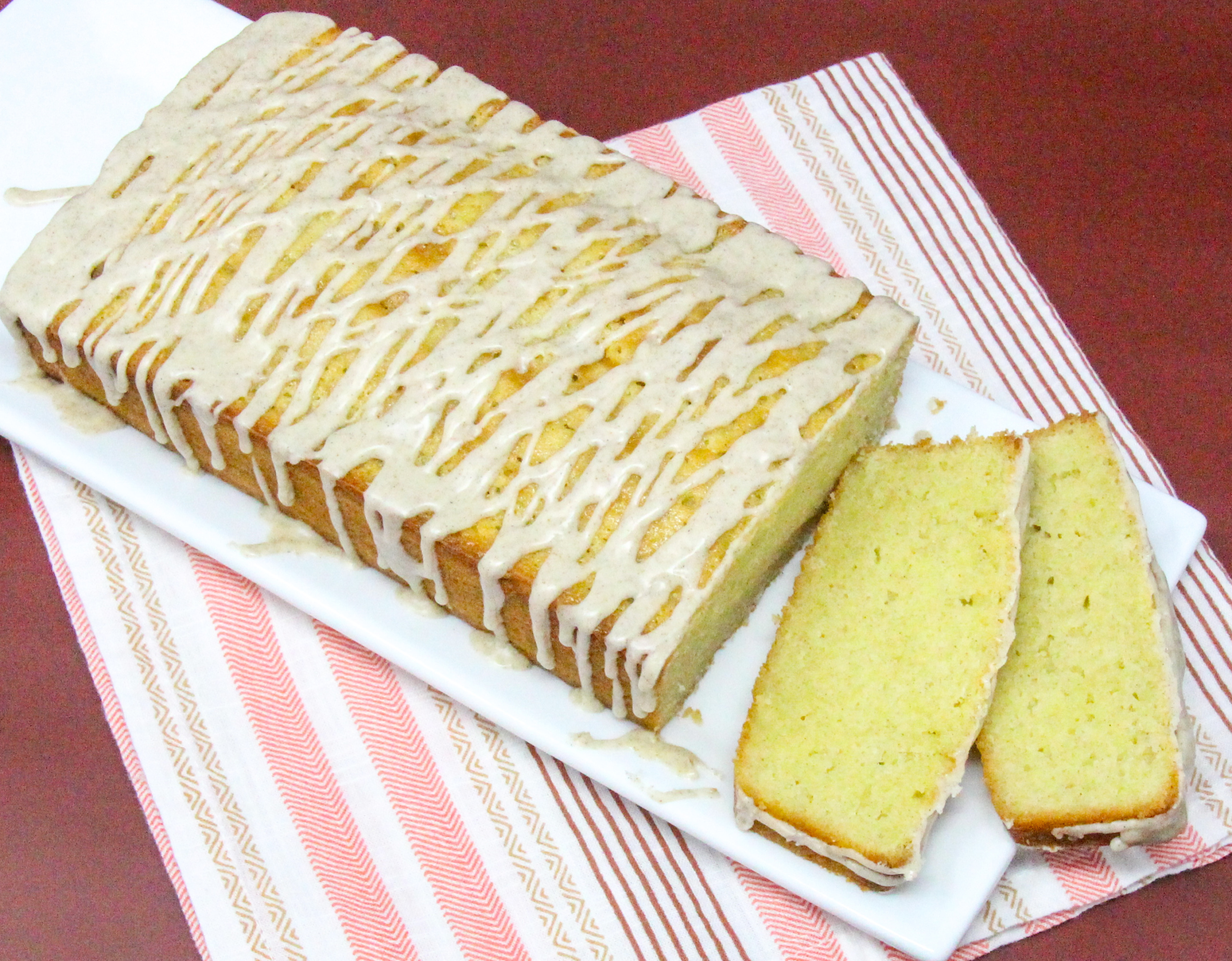 Maple Cardamom Breakfast Cake is a tender crumb loaf cake flavored with cardamom, an often overlooked spice. An extra layer of sweetness and flavor is provided with the maple cardamom glaze. Recipe shared with permission granted by Libby Klein, author of MISCHIEF NIGHTS ARE MURDER.