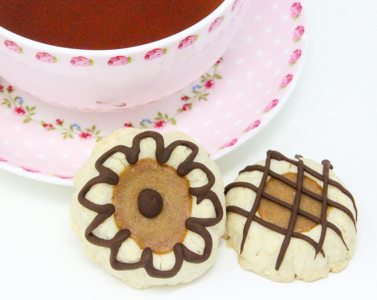 Almond Caramel Thumbprint Cookies - Cinnamon and Sugar