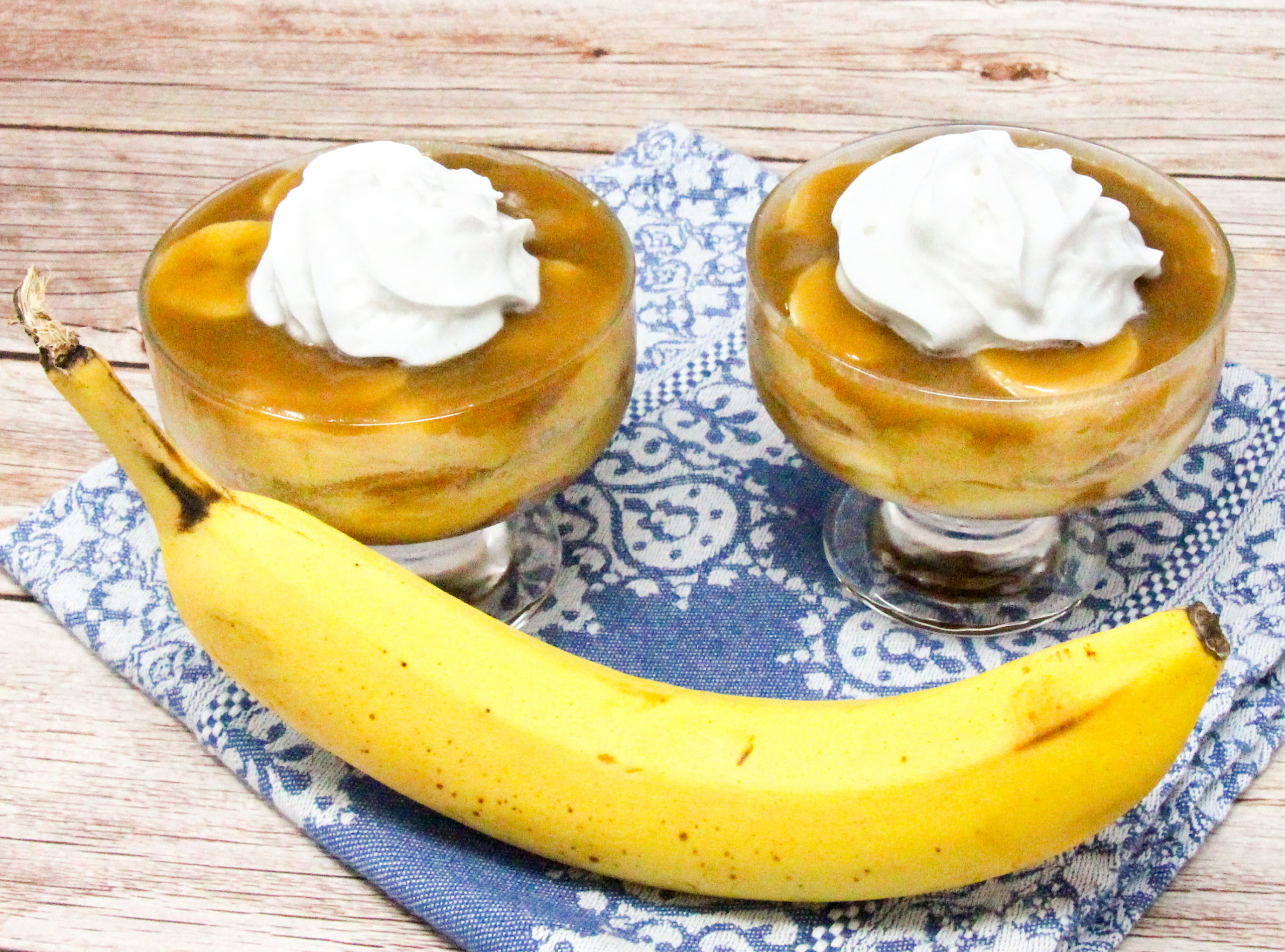 Salted Caramel Banana Pudding is pure comfort food, and when paired with the scrumptious caramel sauce this simple dessert is elevated to company worthy! Recipe shared with permission granted by Krista Davis, author of THE DIVA GOES OVERBOARD. 