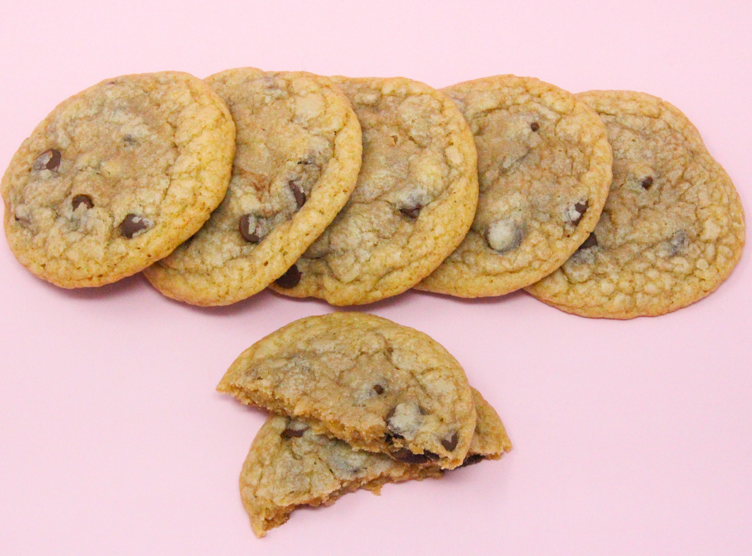 Soft Chocolate Chip Cookies are extra large and extra delicious! Perfect for an afternoon treat with a cold glass of milk or a steaming cup of tea! Recipe shared with permission granted by Vicki Delany/Ava Gates, author of THE STRANGER IN THE LIBRARY. 
