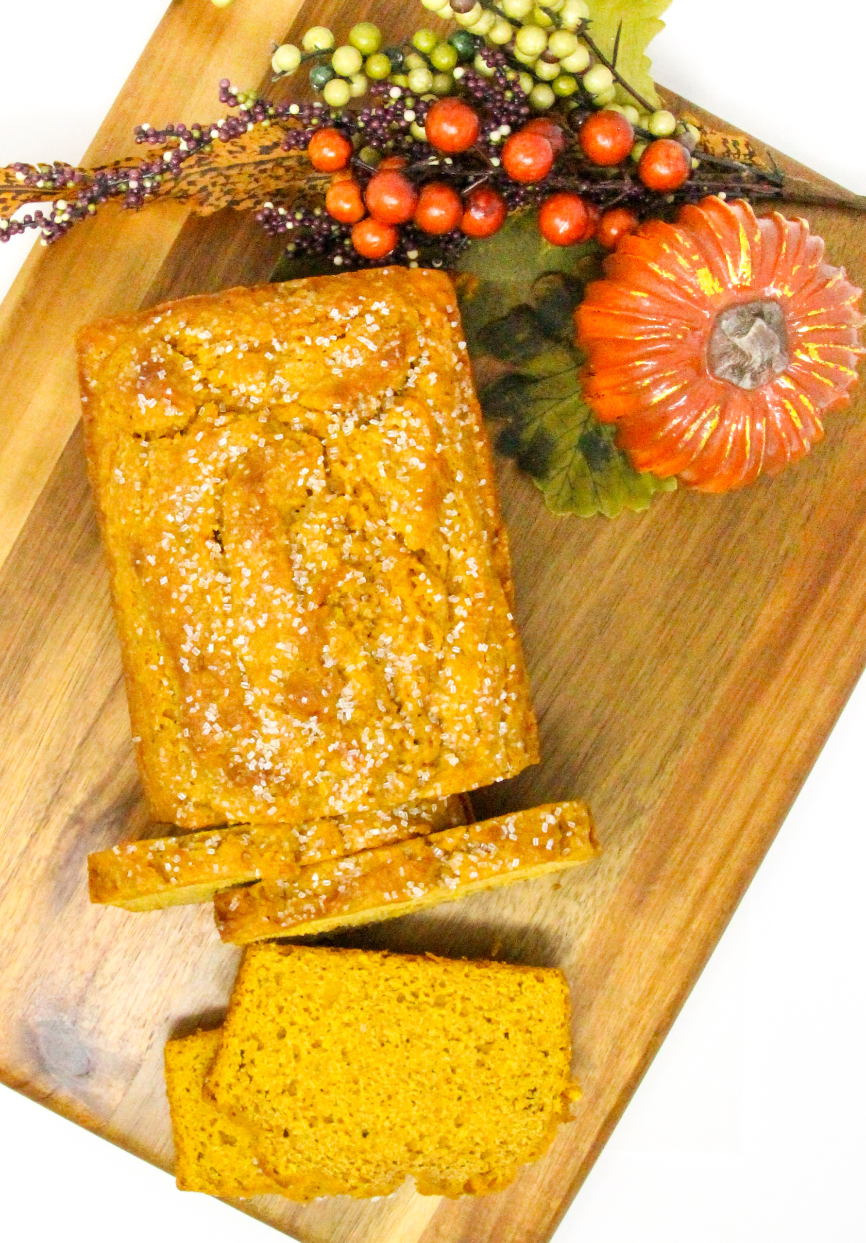 Golden Pumpkin Loaf is a super simple—perfect for kids to mix up—and the batter comes together in mere minutes with just the right ratio of sweetness and spices. Recipe shared with permission granted by Ellen Byron, author of FRENCH QUARTER FRIGHT NIGHT.