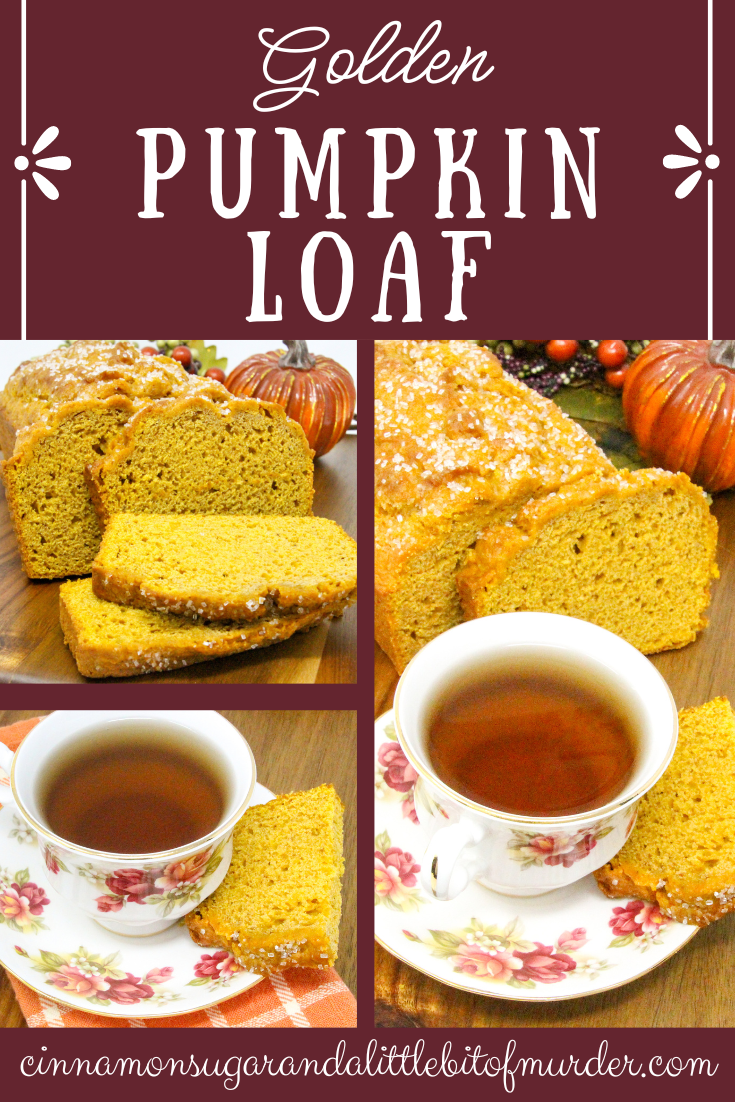 Golden Pumpkin Loaf is a super simple—perfect for kids to mix up—and the batter comes together in mere minutes with just the right ratio of sweetness and spices. Recipe shared with permission granted by Ellen Byron, author of FRENCH QUARTER FRIGHT NIGHT.