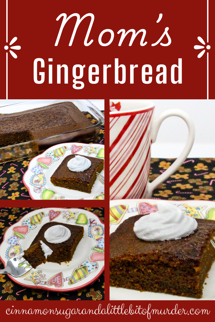 With a generous amount of spices and molasses, Mom’s Gingerbread is a dark, rich cake that captures the flavors of the holiday season perfectly. Recipe shared with permission granted by Lee Hollis, author of DEATH OF A GINGERBREAD MAN. 