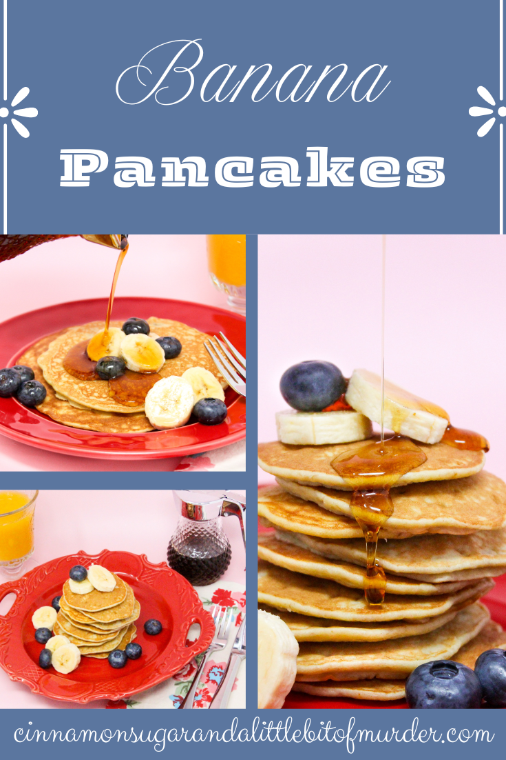These banana pancakes take just a minute to mix the batter up with a fork, using banana, eggs, and flour. This simple, delicious breakfast is also safe to share a few nibbles with your furry friend! Recipe shared with permission granted by Krista Davis, author of THE WAGTAIL MURDER CLUB.