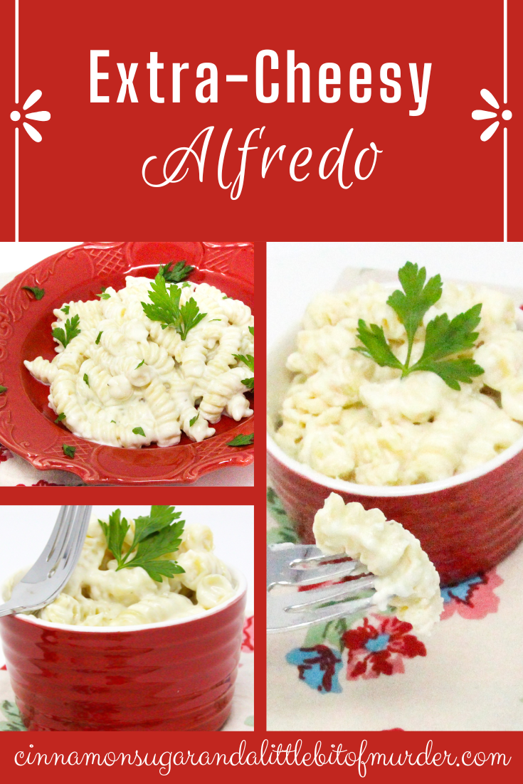 Extra-Cheesy Alfredo uses four kinds of cheese, including a smoky mozzarella. With the addition of some garlic and pepper, this highly satisfying dish is extra rich, creamy, and oh so delicious! From Fondue or Die by Korina Moss. Copyright © 2024 by the author and reprinted by permission of St. Martin’s Publishing Group.