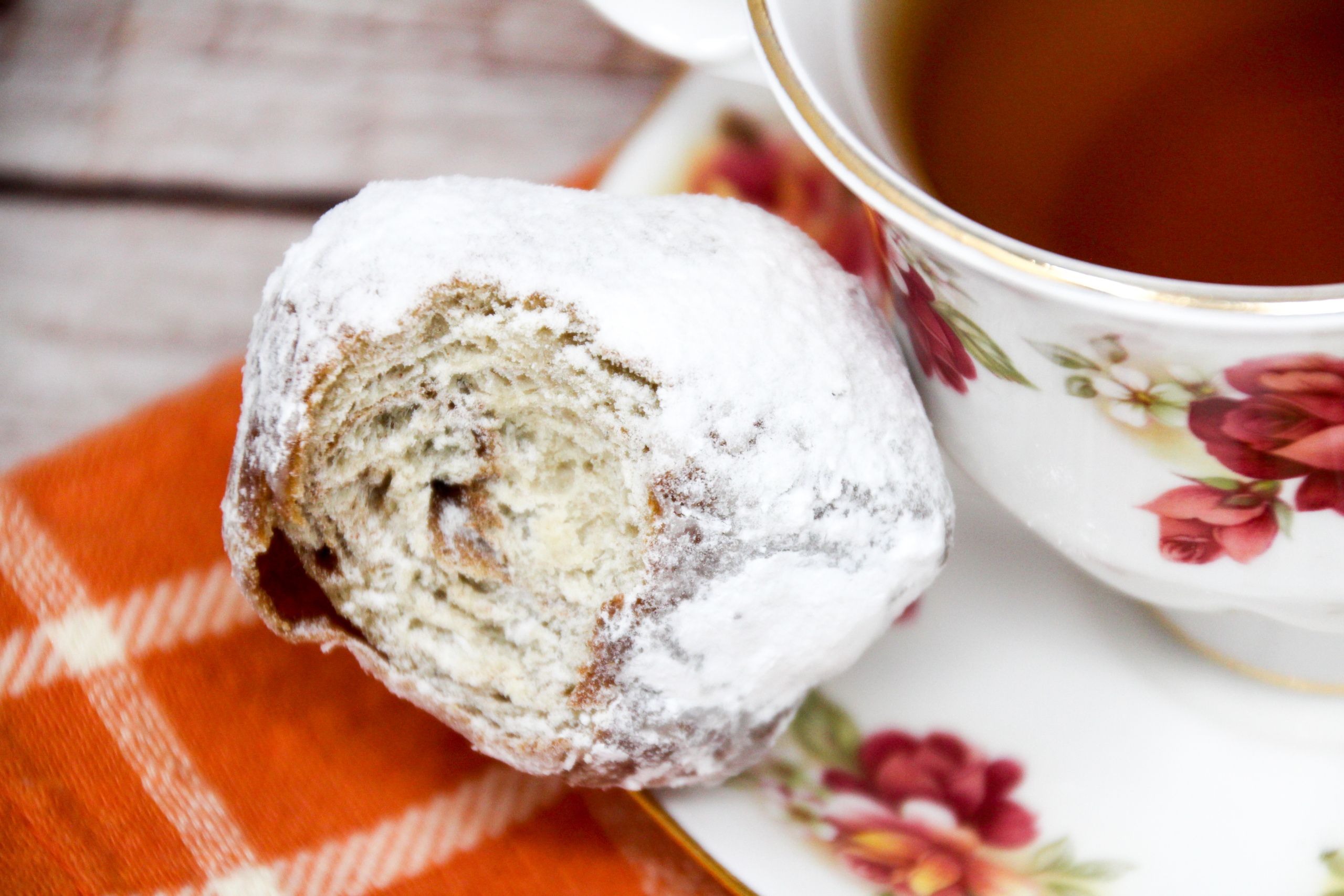 With the addition of a generous amount of pumpkin spice, these Blameless Pumpkin-Spice Swirl Beignets are definitely not short on flavor or enjoyment despite skim milk and only a small amount of butter being used. Recipe shared with permission granted by Ginger Bolton, author of BLAME THE BEIGNETS. 