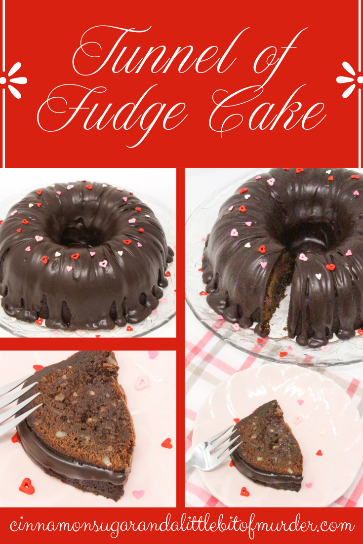 Tunnel of Fudge Cake is a rich and decadent Bundt cake! Using three kinds of chocolate, it is sure to please any chocolate lover. Recipe from CHOCOLATE CAN BE DEADLY by Kim Davis.