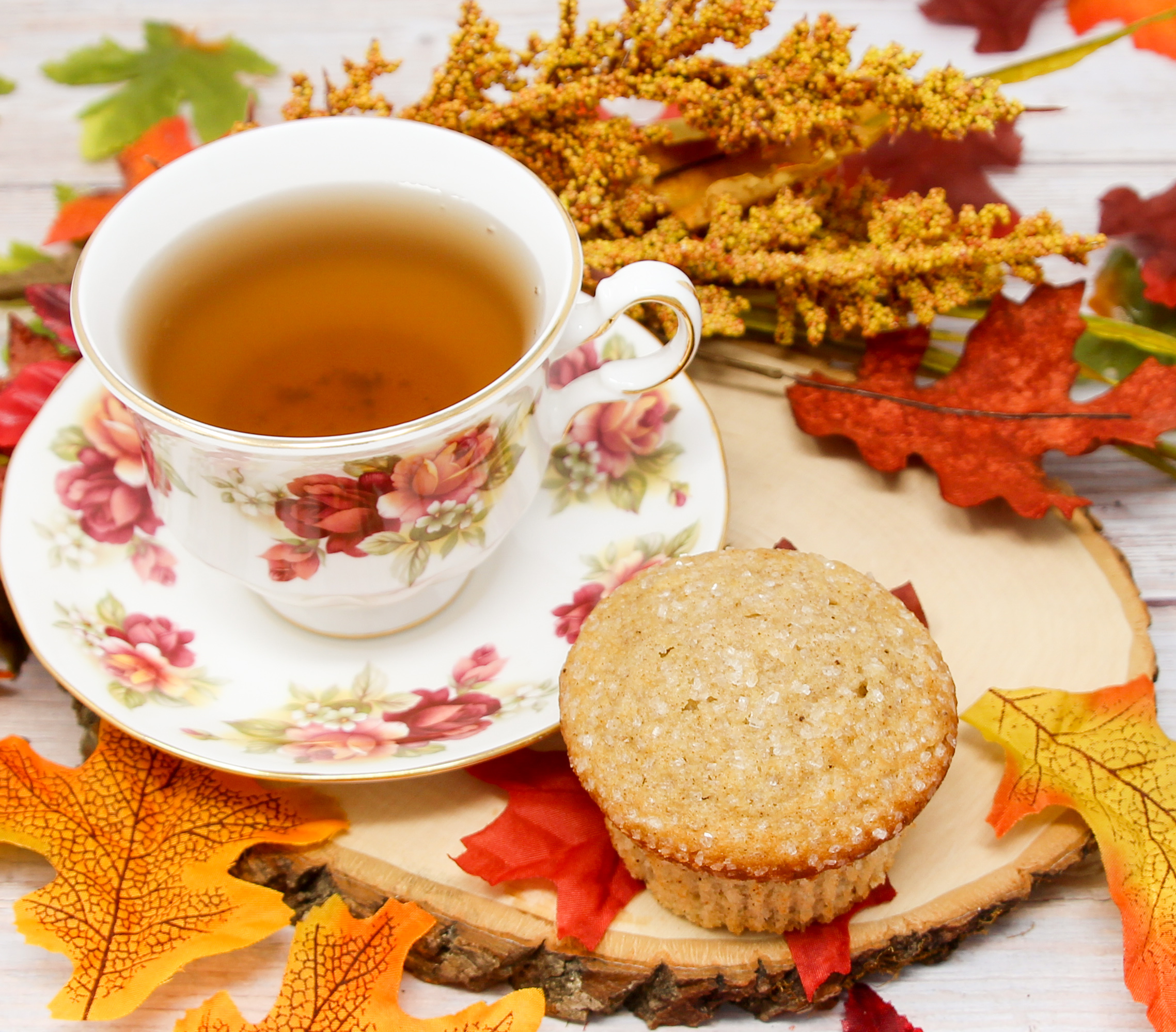 Apple Cider Muffins are chock full of flavor thanks to a generous amount of cinnamon and apple cider to keep it moist. Recipe shared with permission granted by Maddie Day, author of SCONE COLD DEAD.