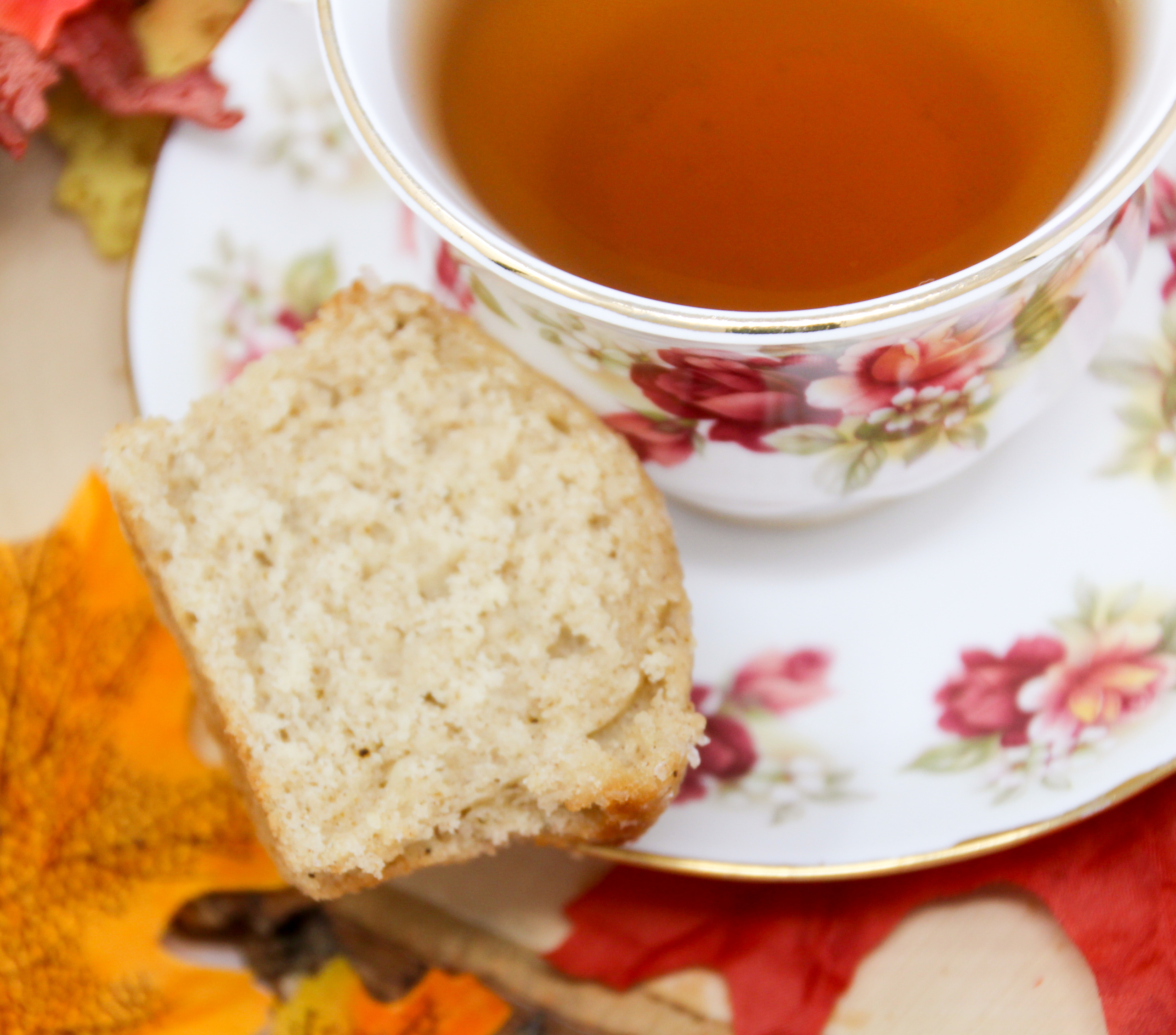 Apple Cider Muffins are chock full of flavor thanks to a generous amount of cinnamon and apple cider to keep it moist. Recipe shared with permission granted by Maddie Day, author of SCONE COLD DEAD.