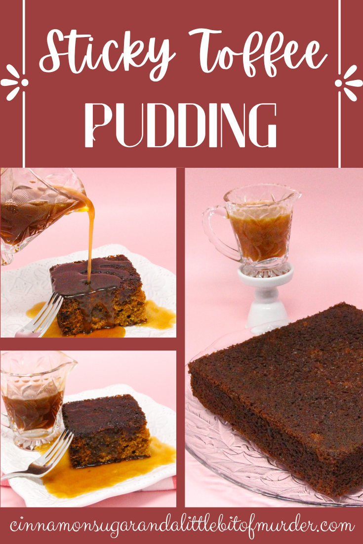 Dates make the Sticky Toffee Pudding cake super moist, but it’s the toffee sauce that ratchets up the wow factor. Delicious all on its own, or add a scoop of vanilla ice cream with the warm sauce for even more perfection. Recipe shared with permission granted by Vicki Delany, author of TEA WITH JAM & DREAD.