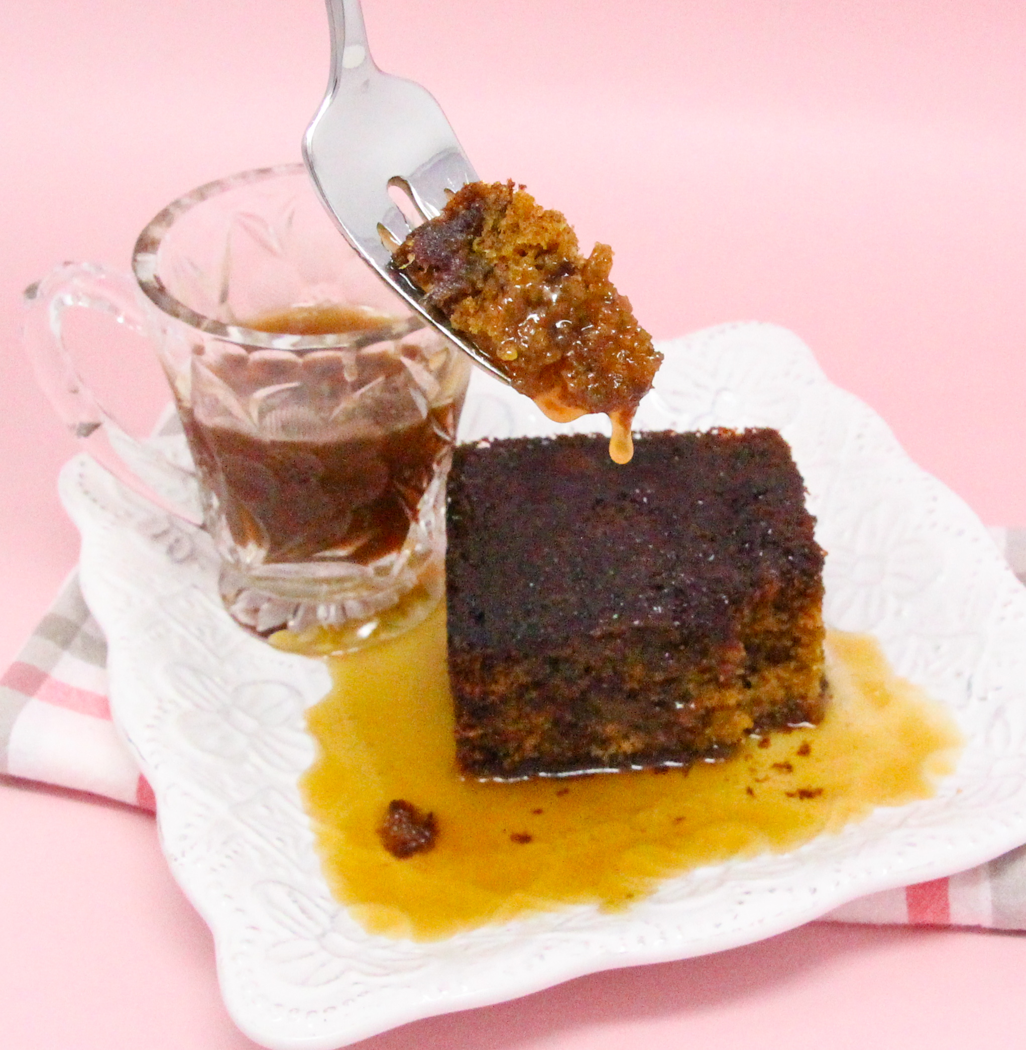 Dates make the Sticky Toffee Pudding cake super moist, but it’s the toffee sauce that ratchets up the wow factor. Delicious all on its own, or add a scoop of vanilla ice cream with the warm sauce for even more perfection. Recipe shared with permission granted by Vicki Delany, author of TEA WITH JAM & DREAD.