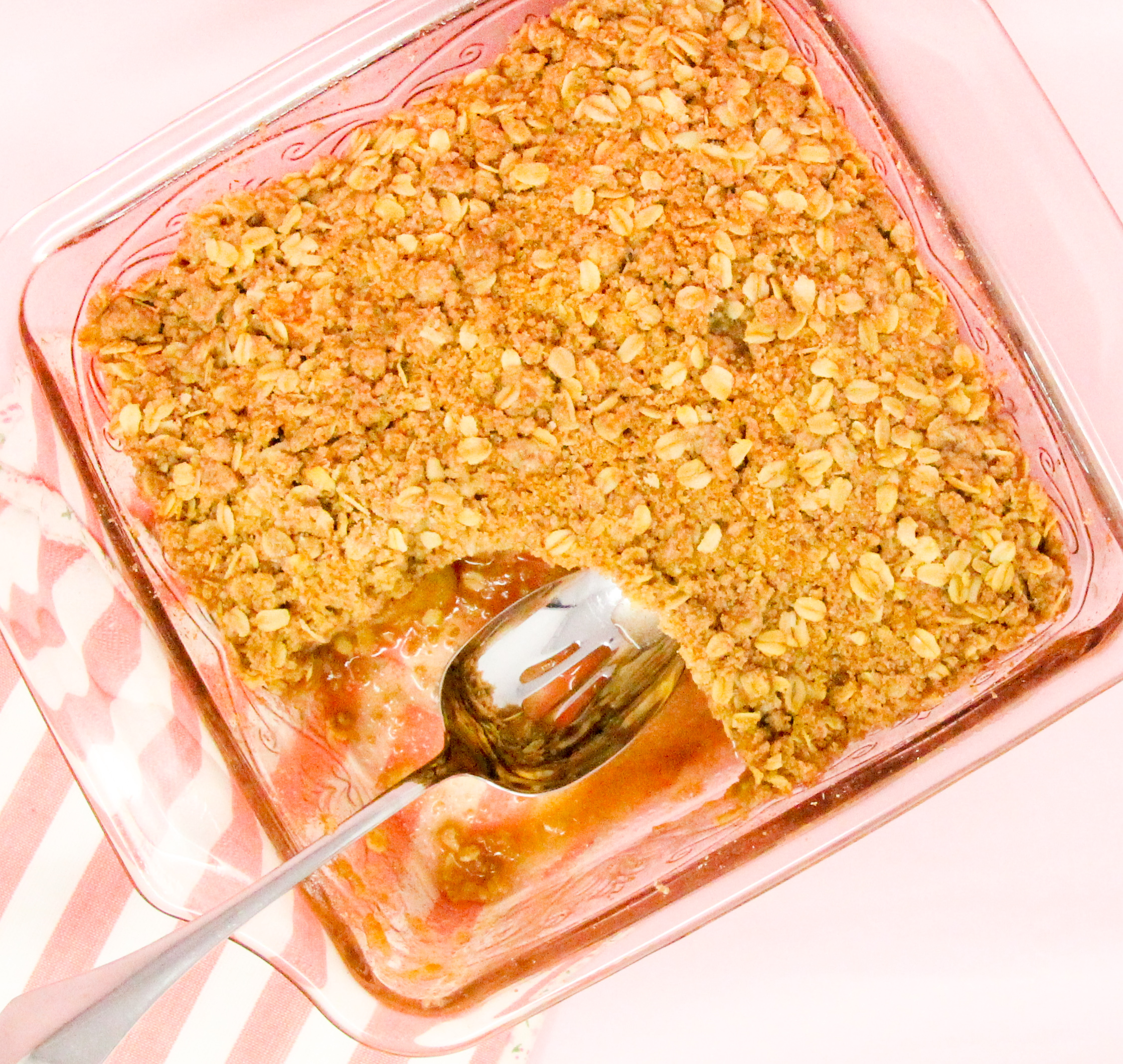 Hayley's Halloween Apple Crisp uses a generous number of apples with a generous amount of cinnamon. Topped with loads of crunchy oat and brown sugar topping, this dish is the perfect fall dessert, especially when served with a scoop of vanilla ice cream! Recipe shared with permission granted by Lee Hollis, author of HALLOWEEN NIGHT MURDER.